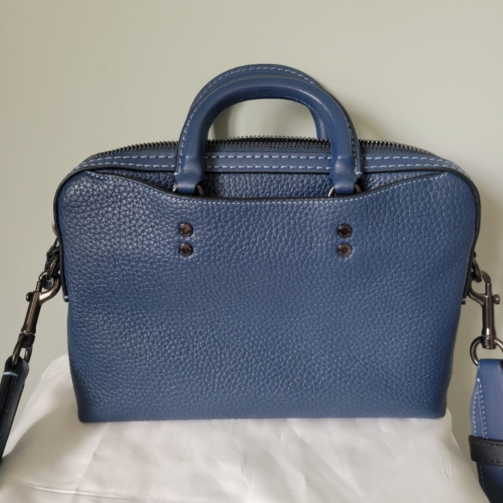 Never Used 1941 Rogue Brief Blue Leather Men's Bag. HTF! - Picture 2 of 8